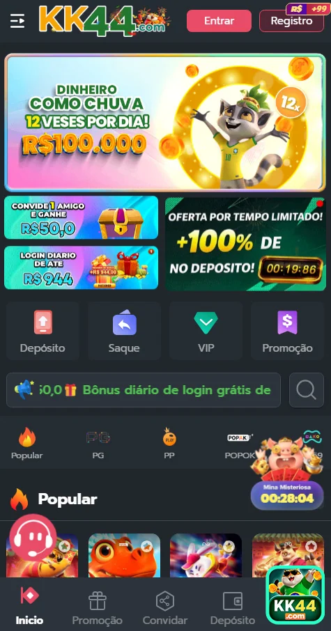 Ilustração de Descubra as promoções e saques rápidos com a kk44